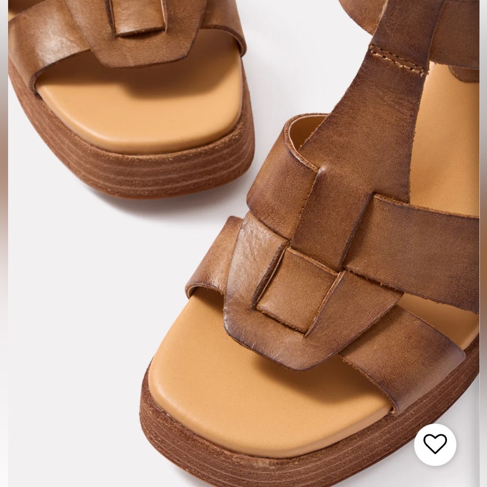 Kork-Ease Macy/Macey Brown Leather Sandals‎ with Chunky Heal Womens 11 - Picture 4 of 9
